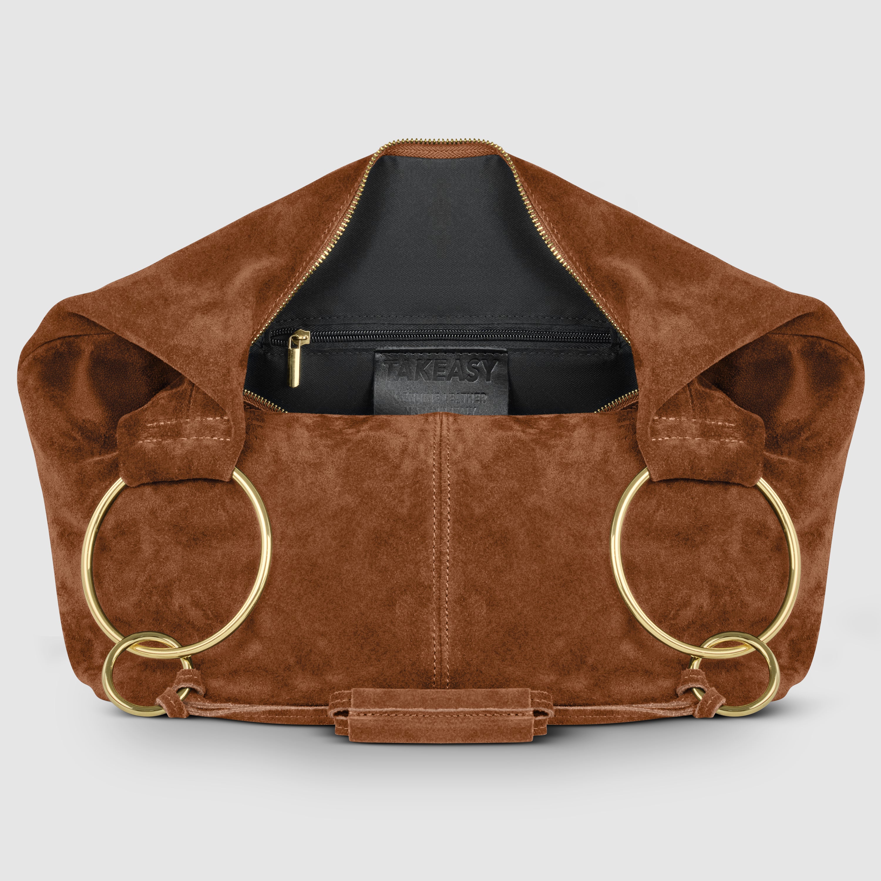 Genuine Suede Hobo Bag – Italian Handmade Leather Shoulder Bag