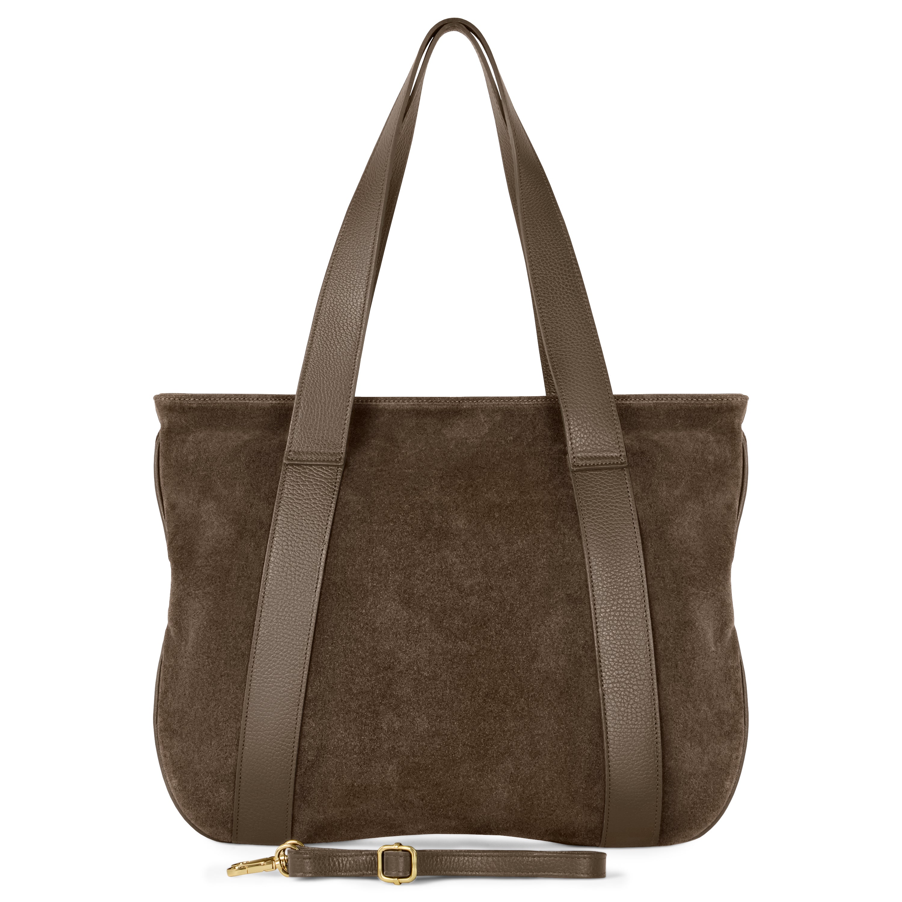 Italian Suede Leather Tote Bag – Spacious Shoulder Bag Made in Italy