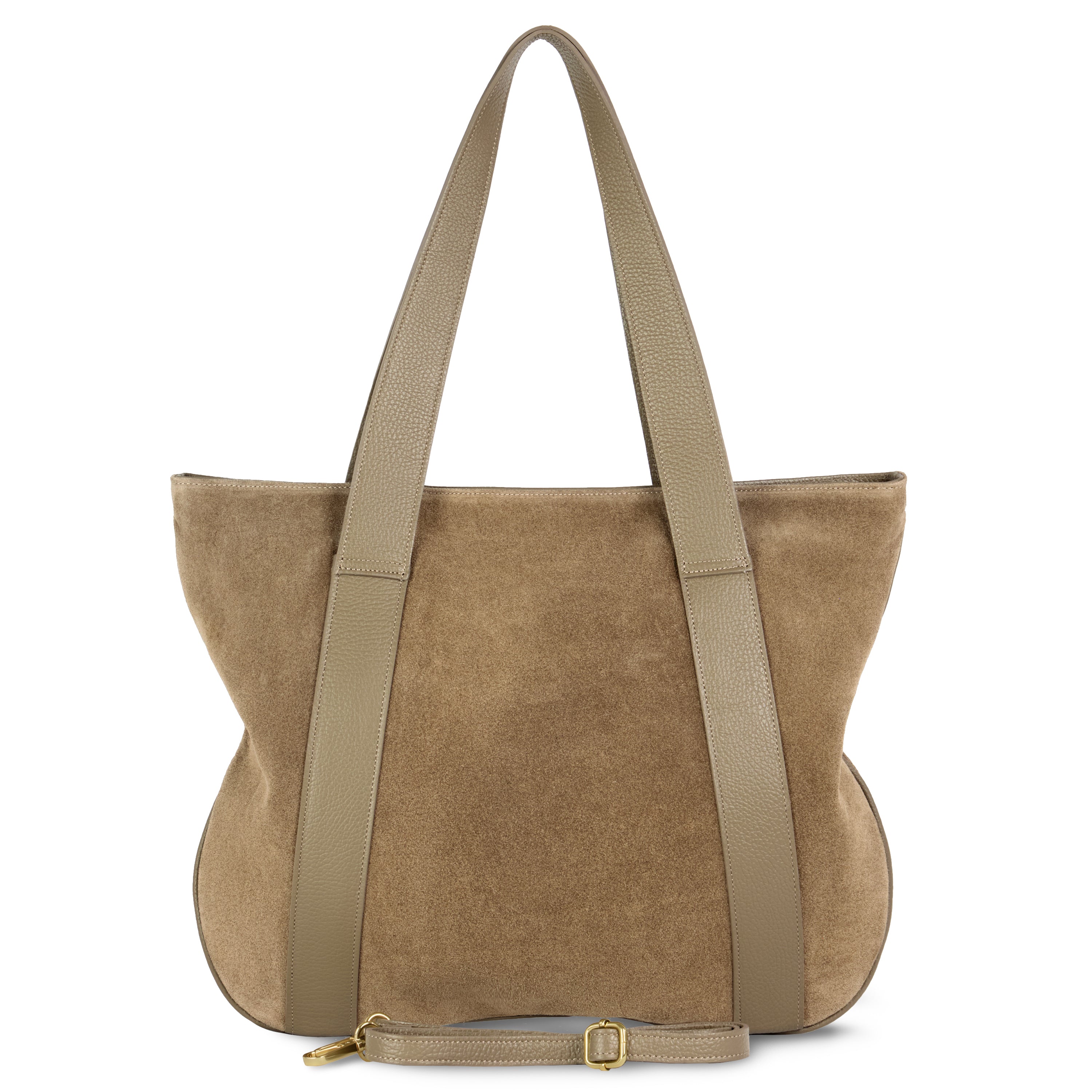 Italian Suede Leather Tote Bag – Spacious Shoulder Bag Made in Italy