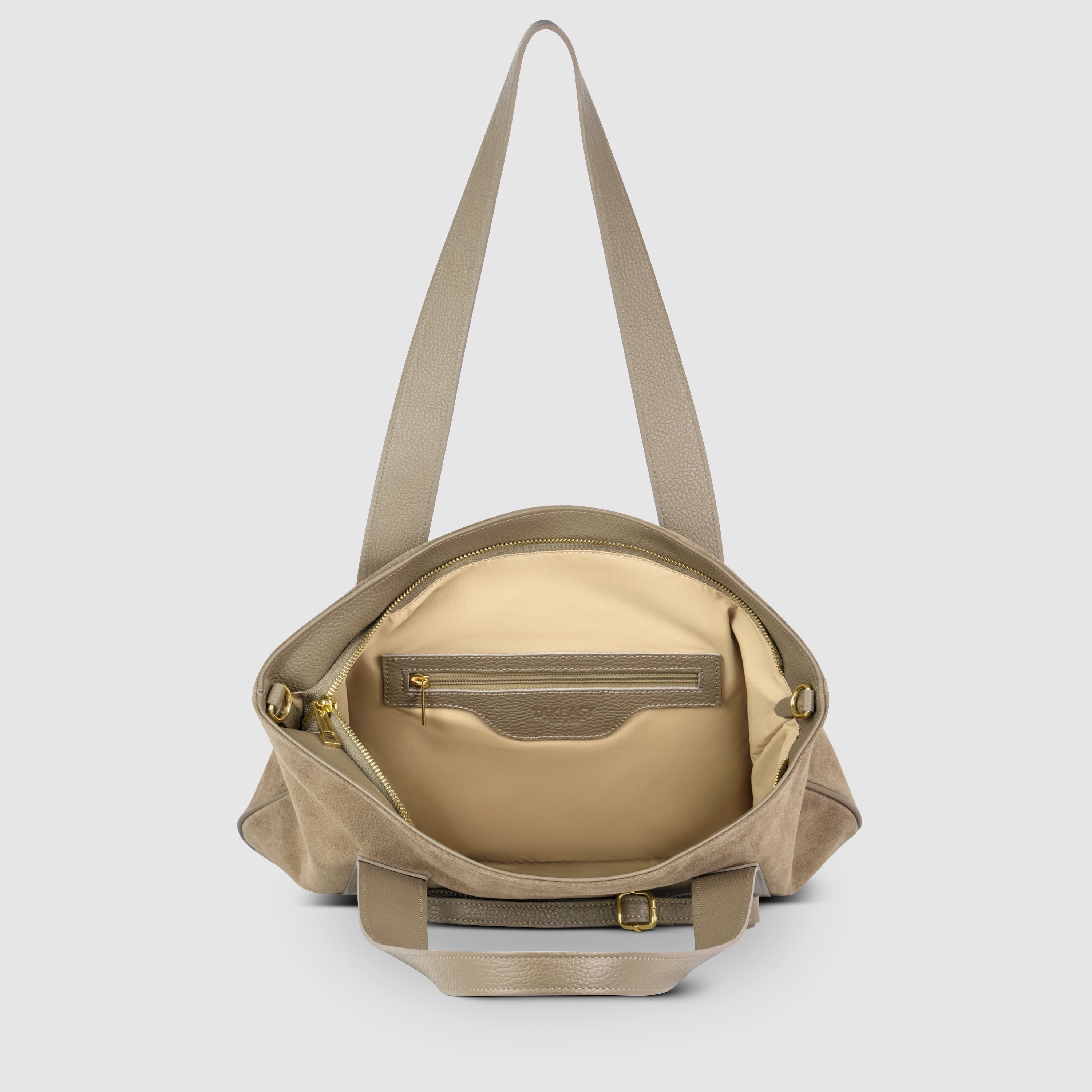 Italian Suede Leather Tote Bag – Spacious Shoulder Bag Made in Italy