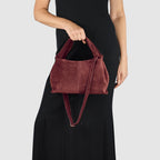 Genuine Suede Leather Shoulder Bag – Handcrafted in Italy