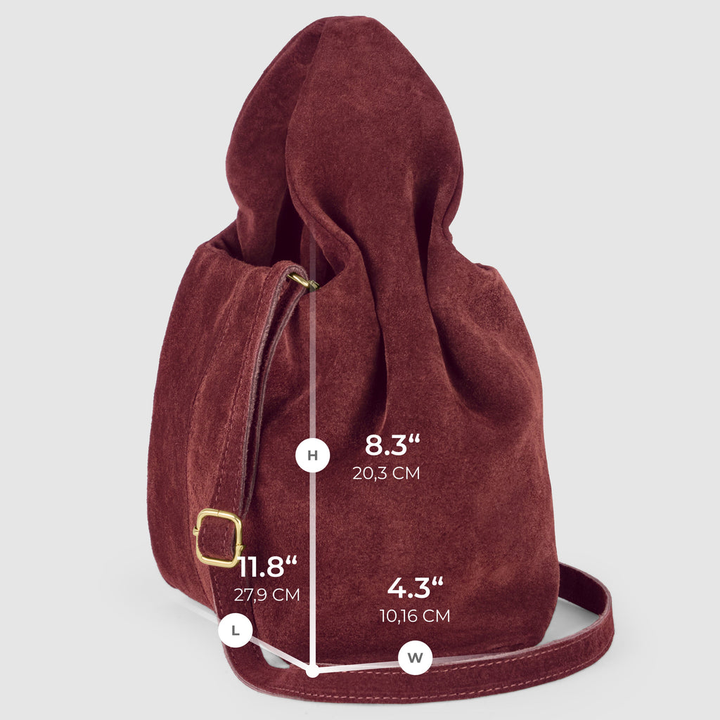Genuine Suede Leather Shoulder Bag – Handcrafted in Italy