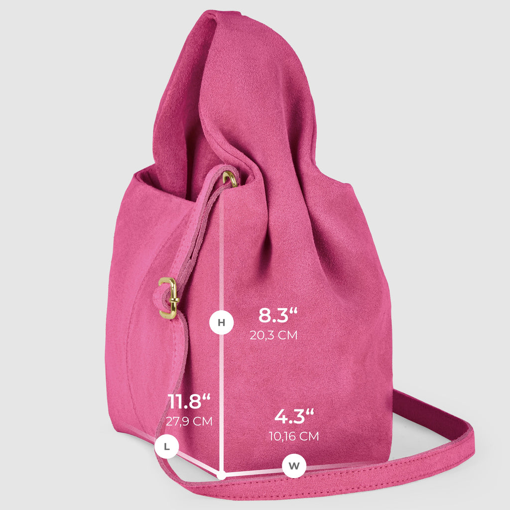Genuine Suede Leather Shoulder Bag – Handcrafted in Italy