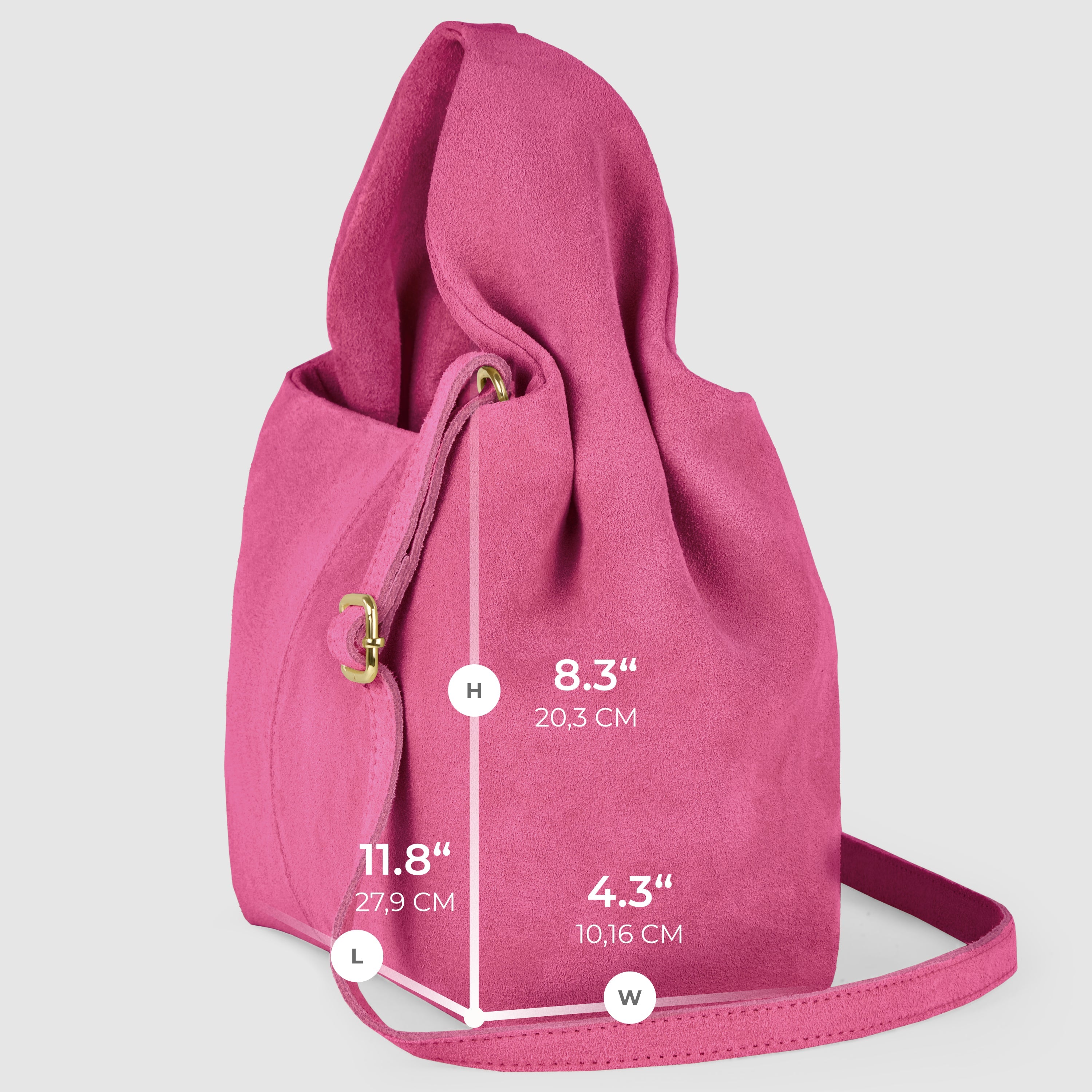 Genuine Suede Leather Shoulder Bag – Handcrafted in Italy