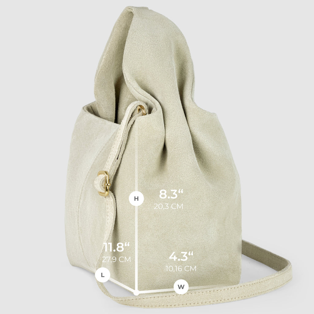 Genuine Suede Leather Shoulder Bag – Handcrafted in Italy