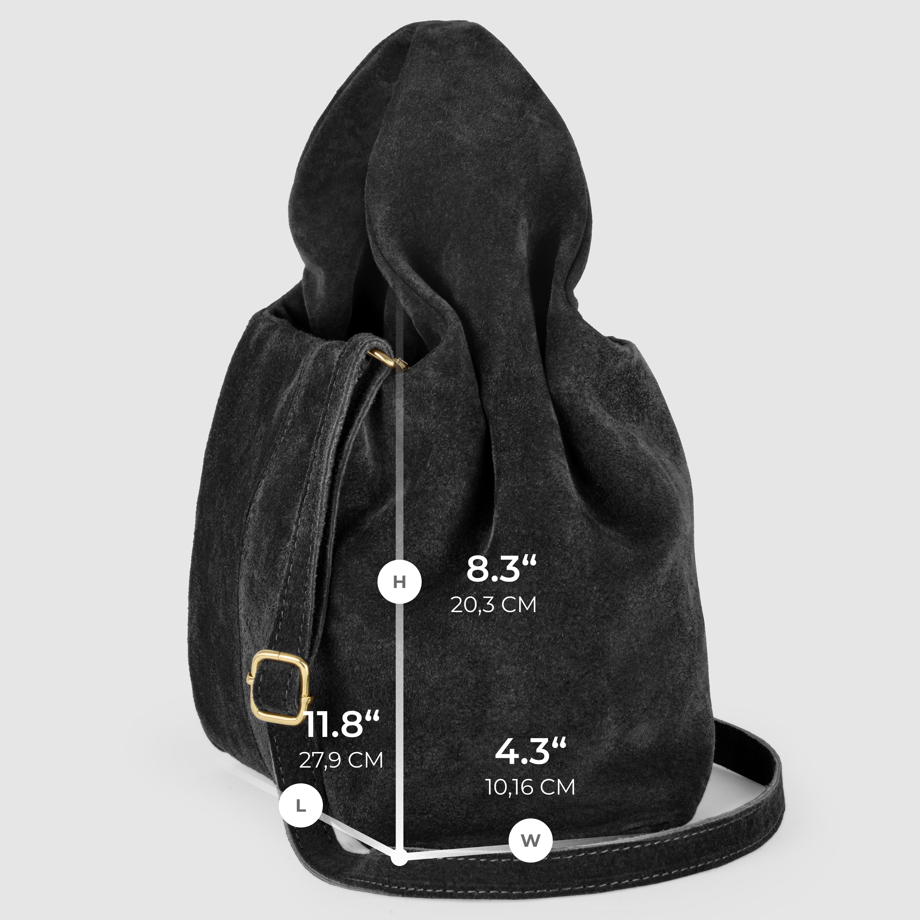 Genuine Suede Leather Shoulder Bag – Handcrafted in Italy