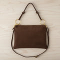 Italian Genuine Suede Leather Shoulder Bag with Adjustable Strap