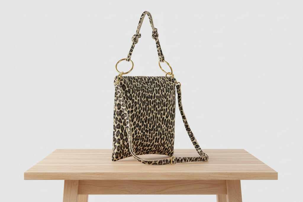 Italian Genuine Suede Leather Shoulder Bag with Adjustable Strap
