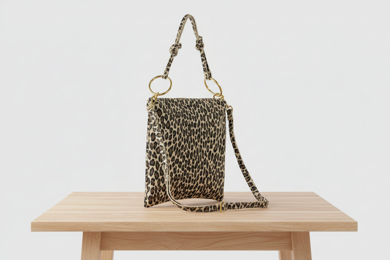 Italian Genuine Suede Leather Shoulder Bag with Adjustable Strap