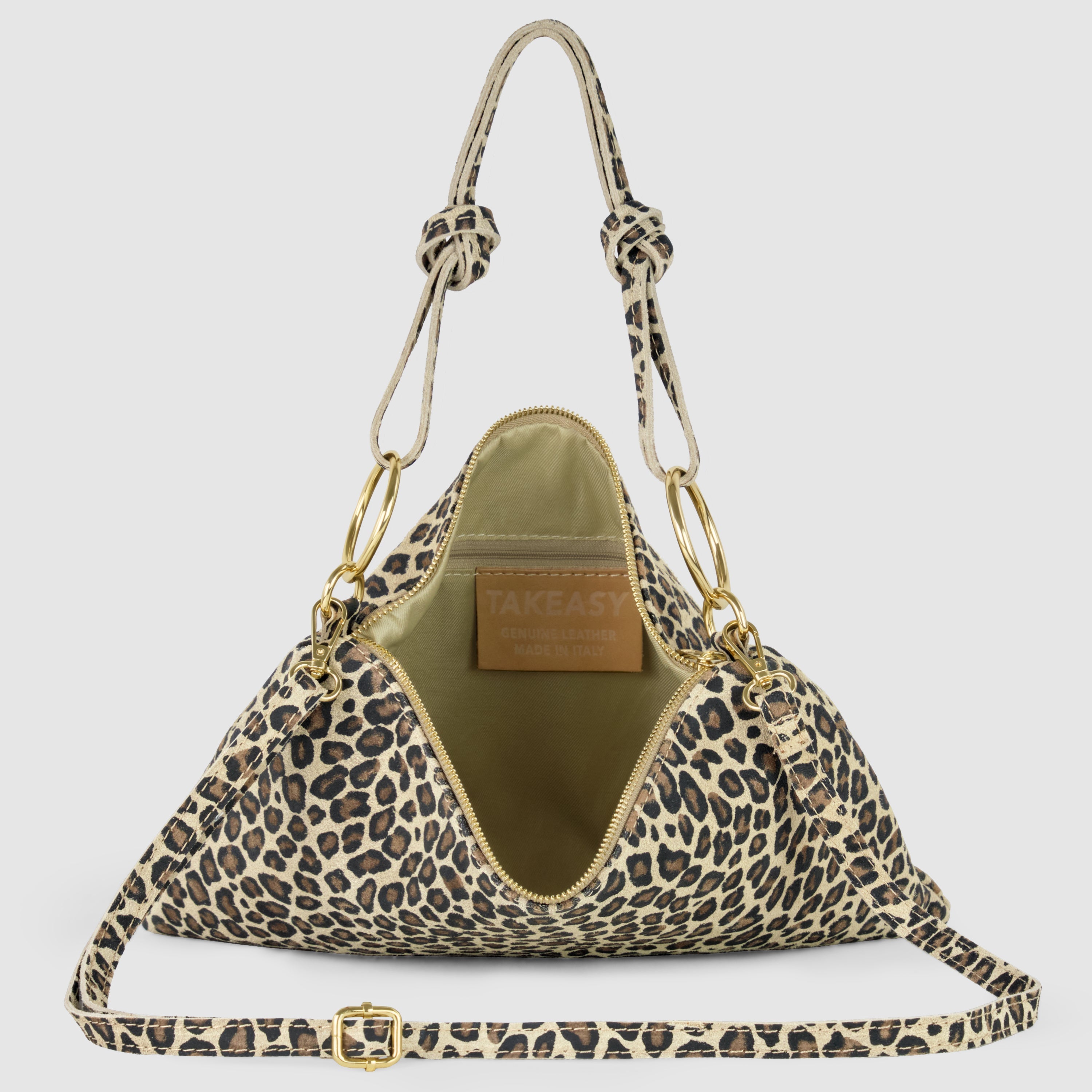 Italian Genuine Suede Leather Shoulder Bag with Adjustable Strap