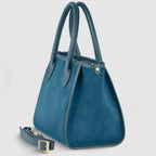 Italian Suede Top Handle Bag – Genuine Leather Crossbody Handbag for Women