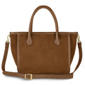 Italian Suede Top Handle Bag – Genuine Leather Crossbody Handbag for Women