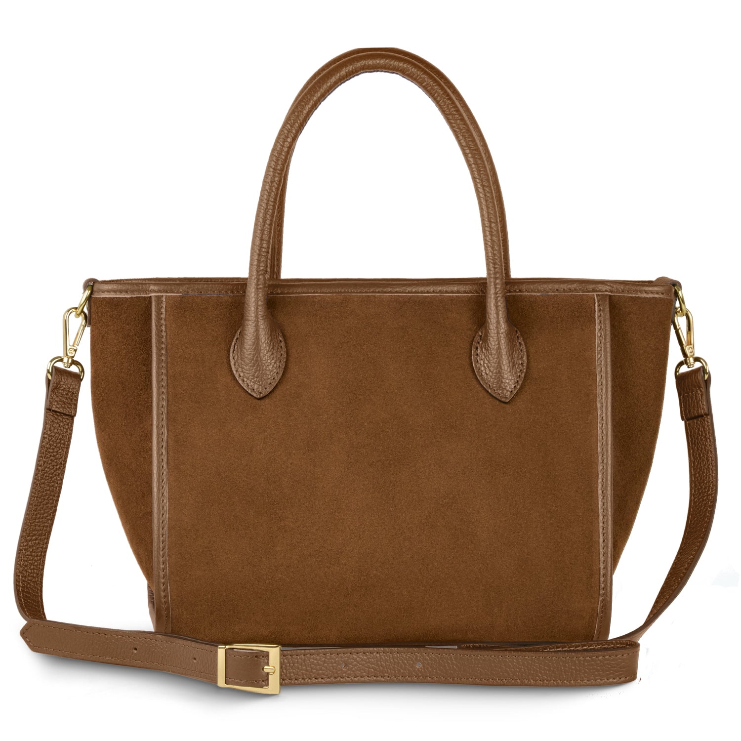 Italian Suede Top Handle Bag – Genuine Leather Crossbody Handbag for Women