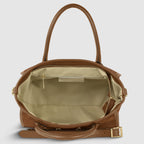 Italian Suede Top Handle Bag – Genuine Leather Crossbody Handbag for Women