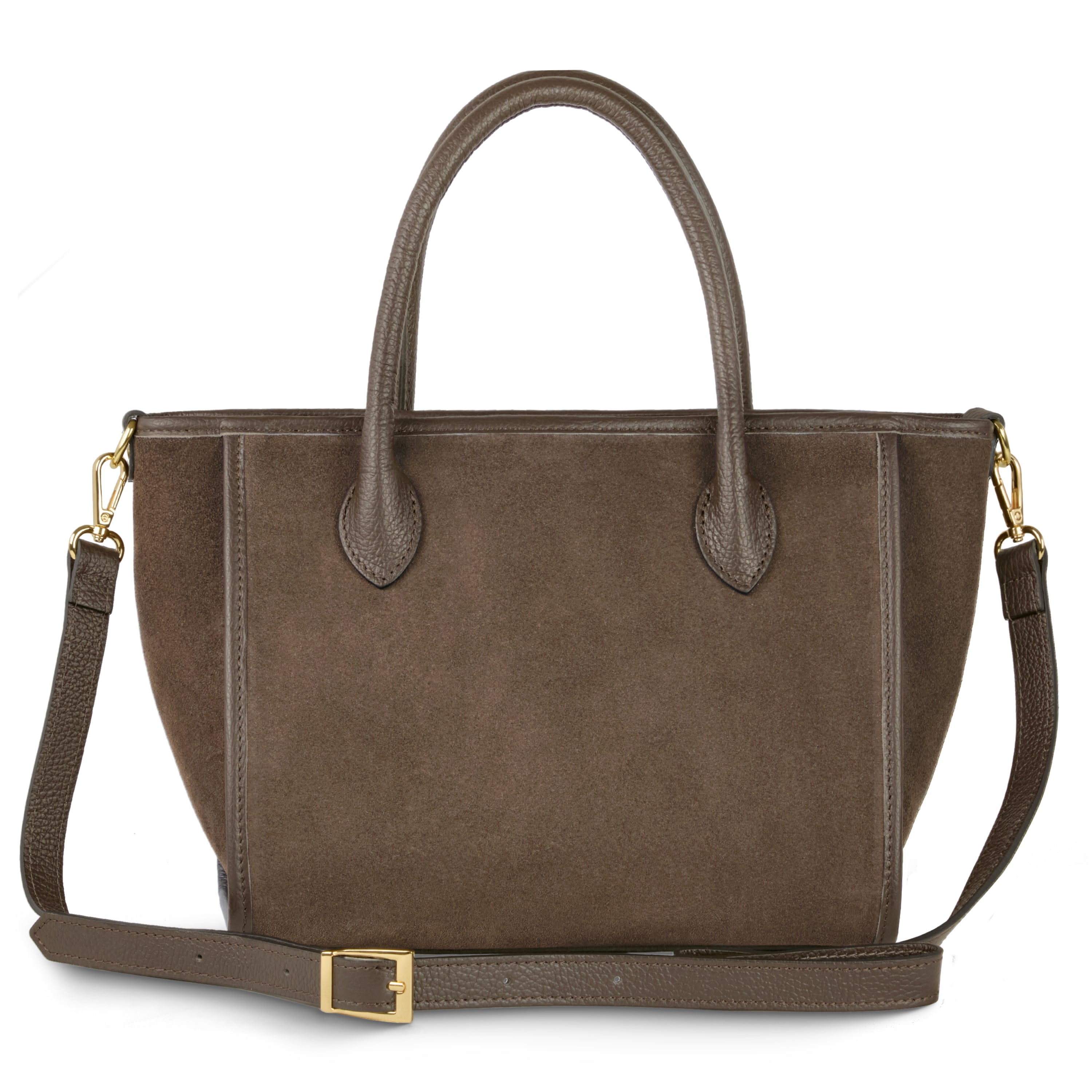 Italian Suede Top Handle Bag – Genuine Leather Crossbody Handbag for Women