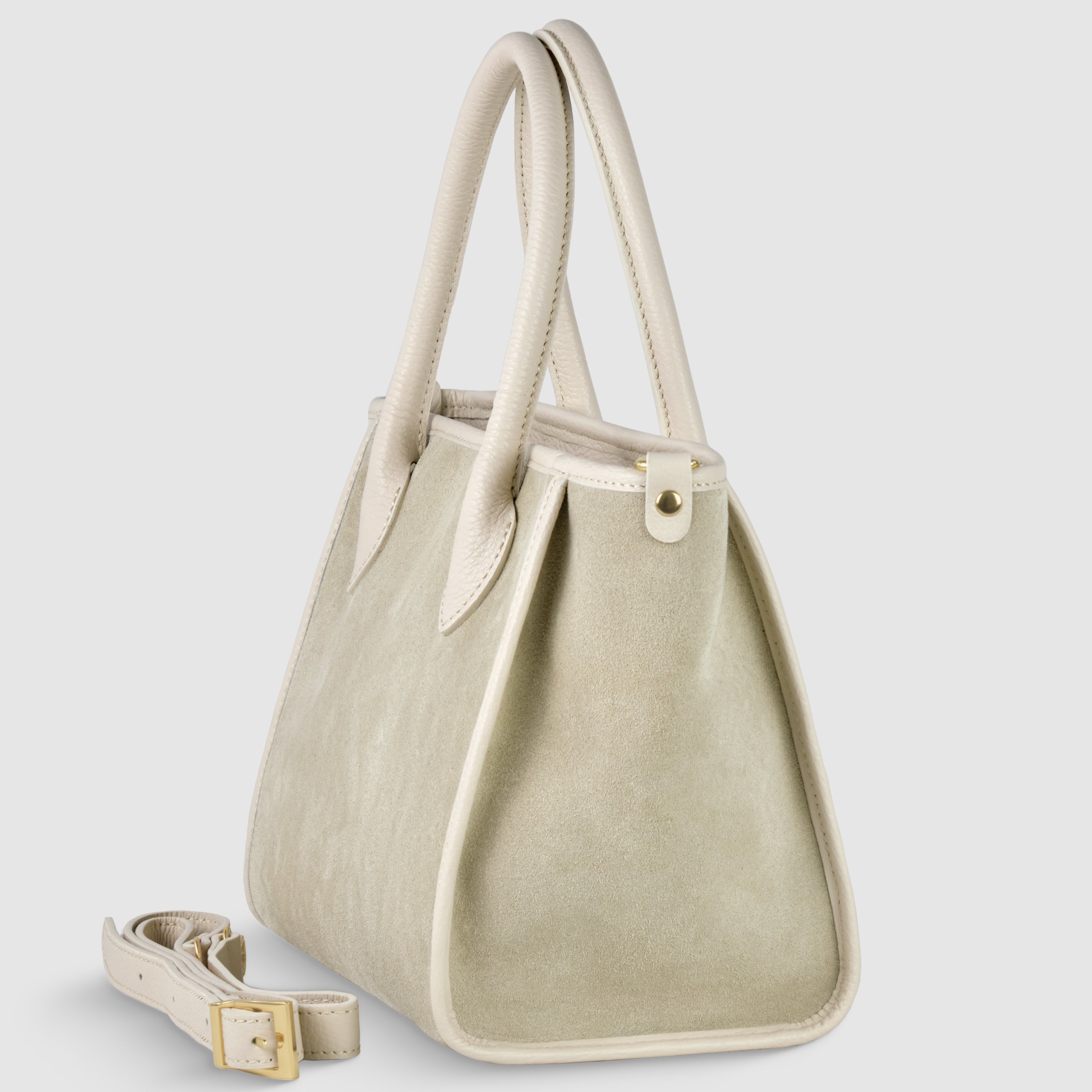 Italian Suede Top Handle Bag – Genuine Leather Crossbody Handbag for Women