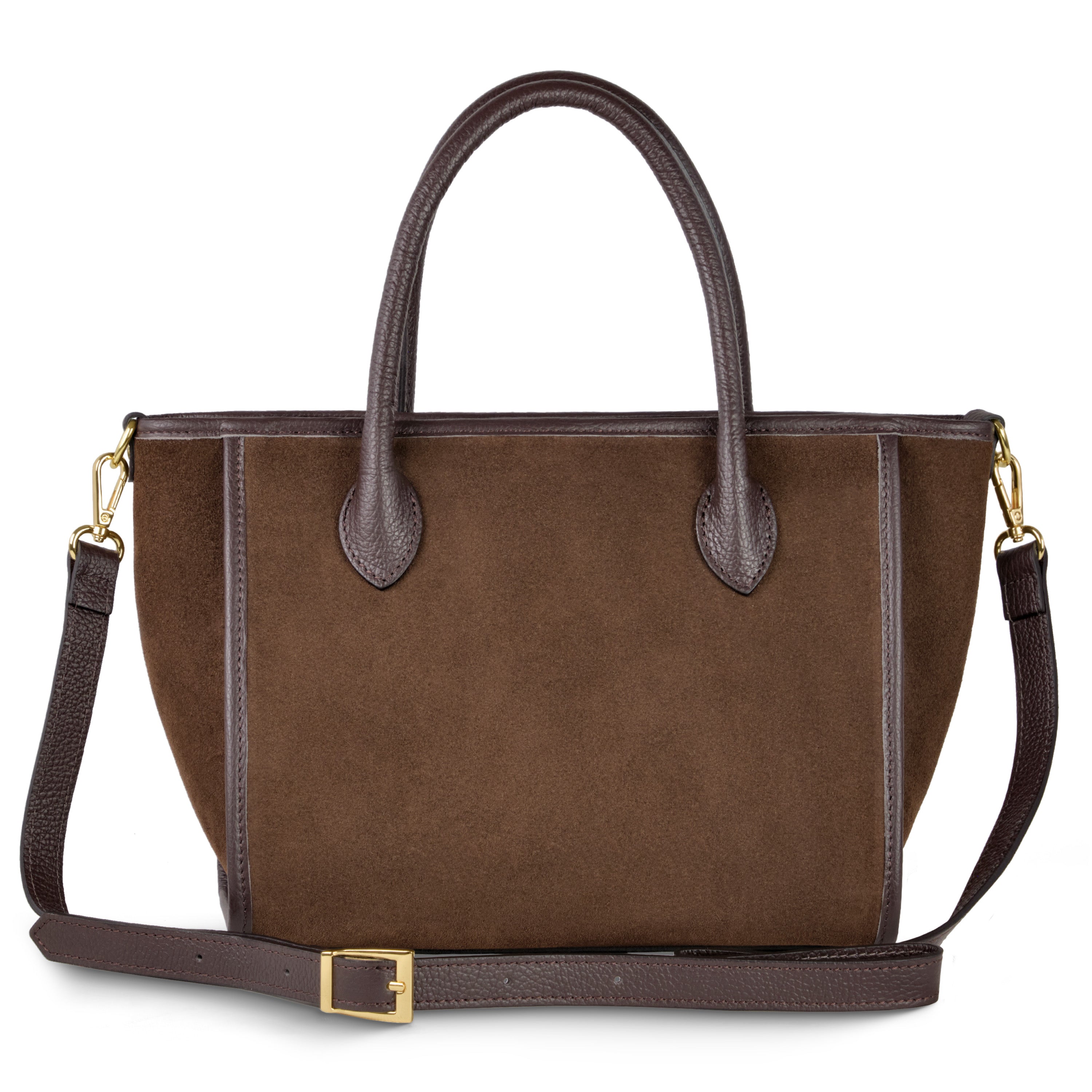 Italian Suede Top Handle Bag – Genuine Leather Crossbody Handbag for Women