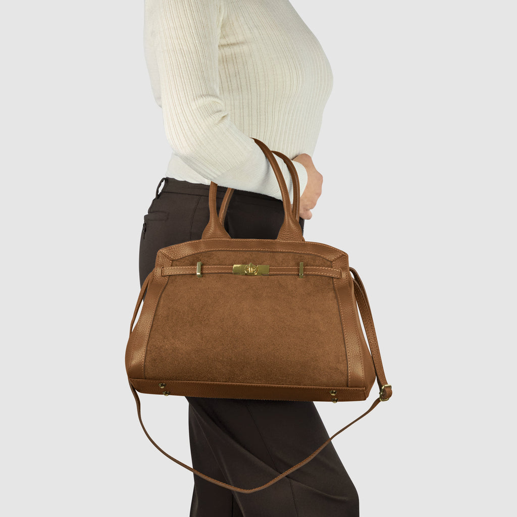 travel suede tote bag large spacious carryall