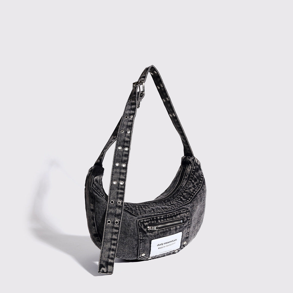 women’s denim hobo purse with zipper pocket