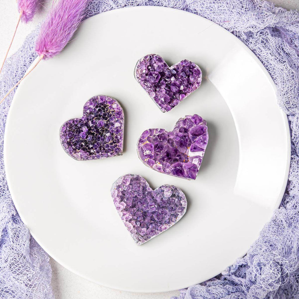 Uruguayan amethyst heart-shaped cluster