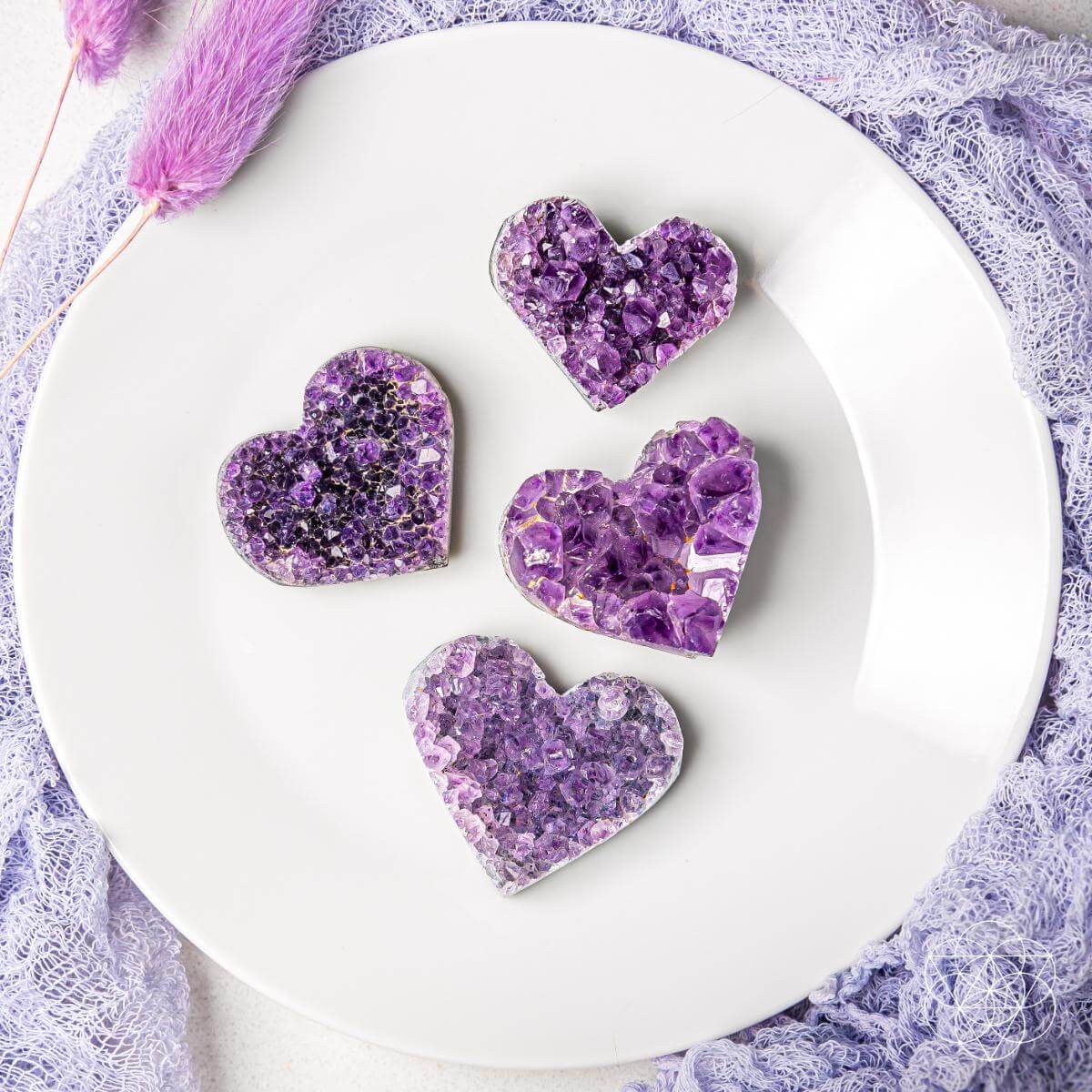 Uruguayan amethyst heart-shaped cluster