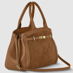 vintage style suede tote Italy classic finish