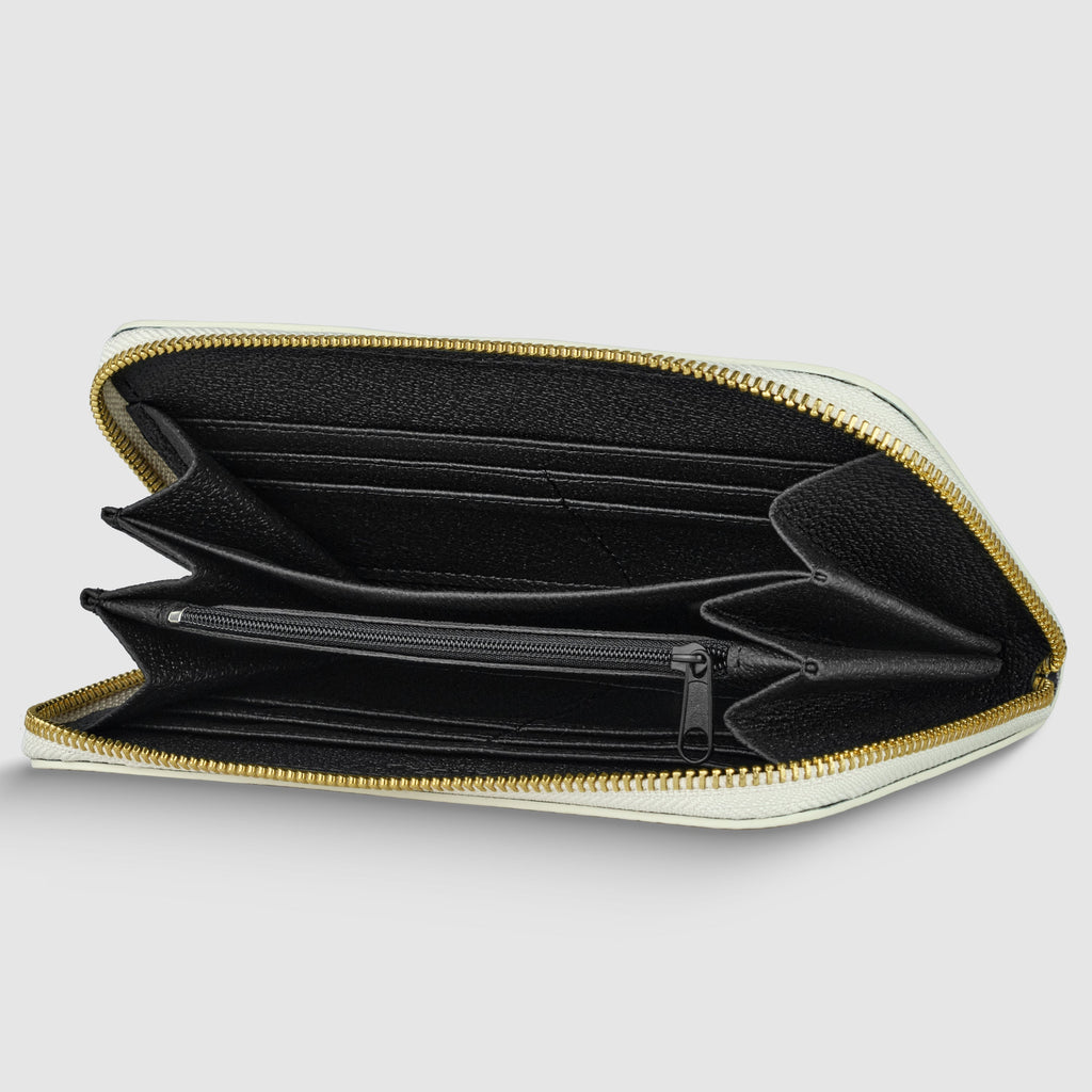  zip leather wallet women