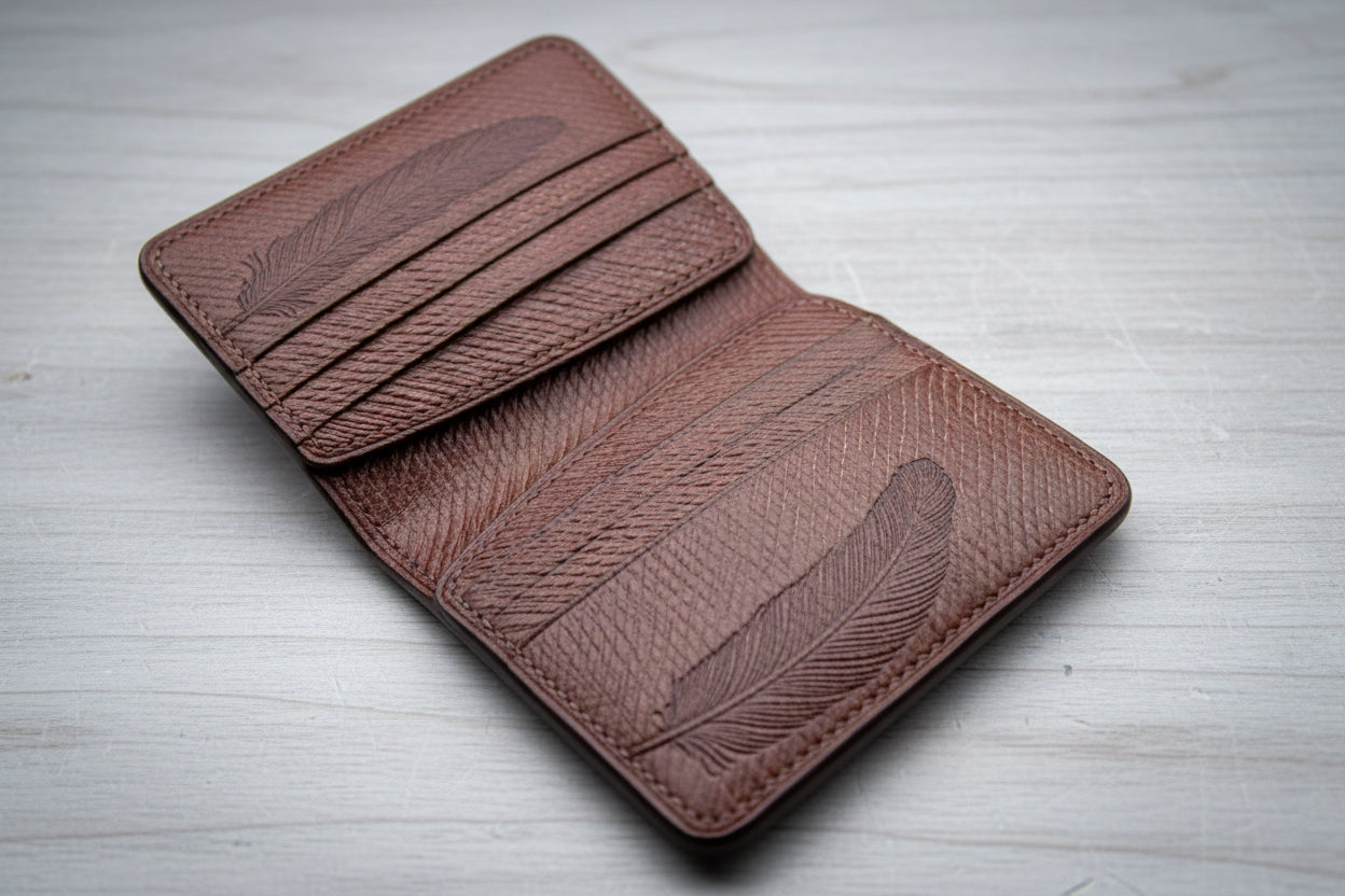 Handmade Russian Leather Bifold Wallet for Men 