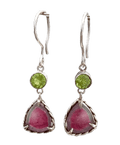 Watermelon Tourmaline Peridot Silver Sterling 