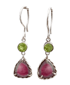 Watermelon Tourmaline Peridot Silver Sterling 