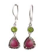 Watermelon Tourmaline Peridot Silver Sterling 