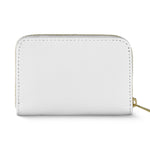 white leather wallet with compartments