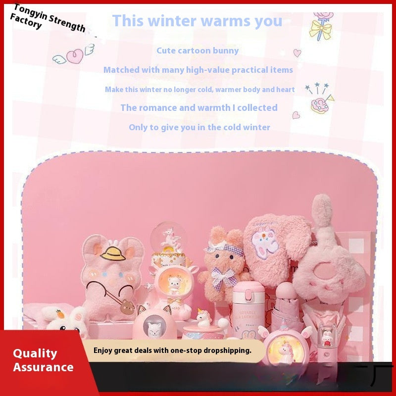pink bunny themed gift box
