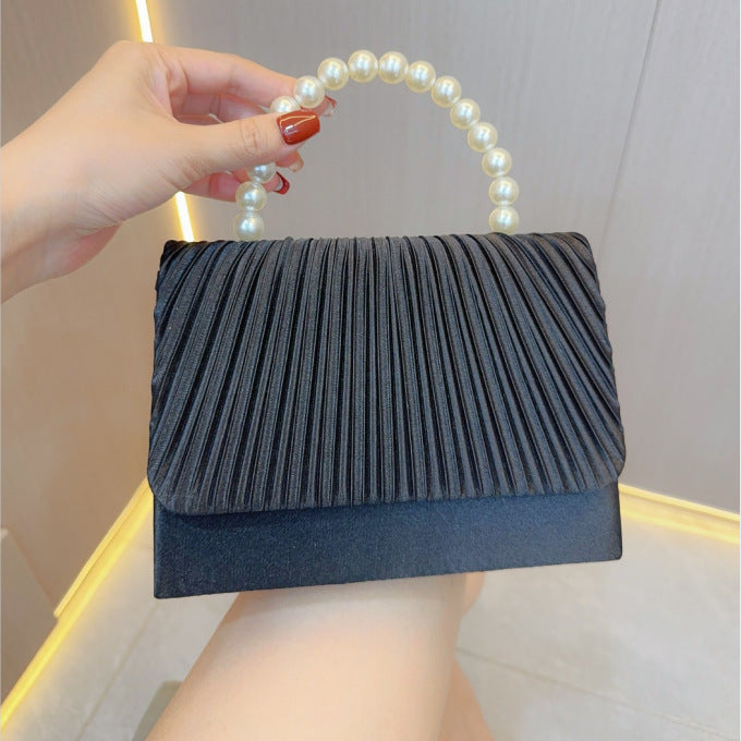 French pleated evening clutch for women

