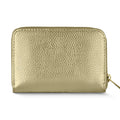 golden  leather wallet with compartments