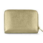 golden  leather wallet with compartments
