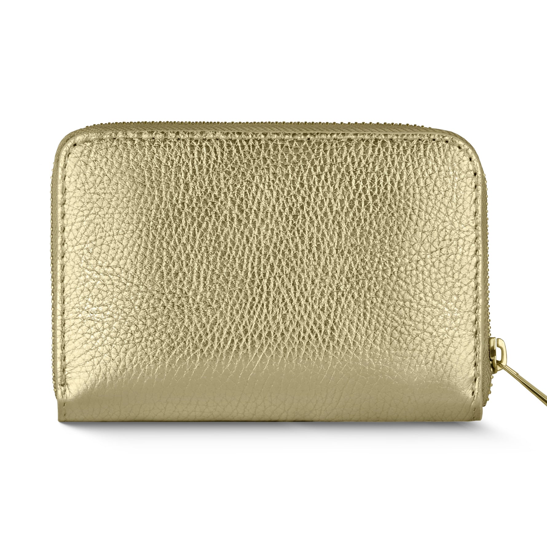 golden  leather wallet with compartments