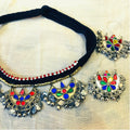 Vintage Kuchi Glass Gemstone Necklace & Earring Set - Tribal Jewelry