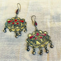 Vintage Kuchi Tribal Earrings Set - 5 Pairs Handmade Afghan Boho Jewelry